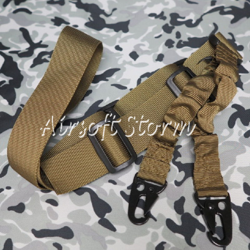 Airsoft SWAT Tactical Gear 2-Point Bungee Tactical Rifle Sling Coyote Brown