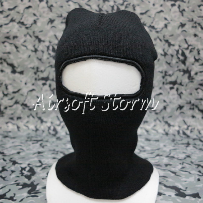 Airsoft SWAT Balaclava Hood 1 Hole Full Head Face Stretchy Mask Protector Black
