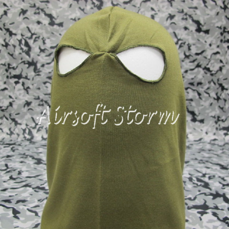 Airsoft SWAT Balaclava Hood 2 Hole Full Head Face Mask Protector Olive Drab OD